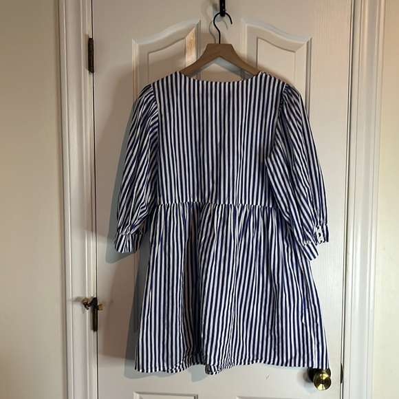 Tuckernuck X Pomander Place | Lizzie Dress Blue White Stripe Cotton Size Large - Picture 4 of 8